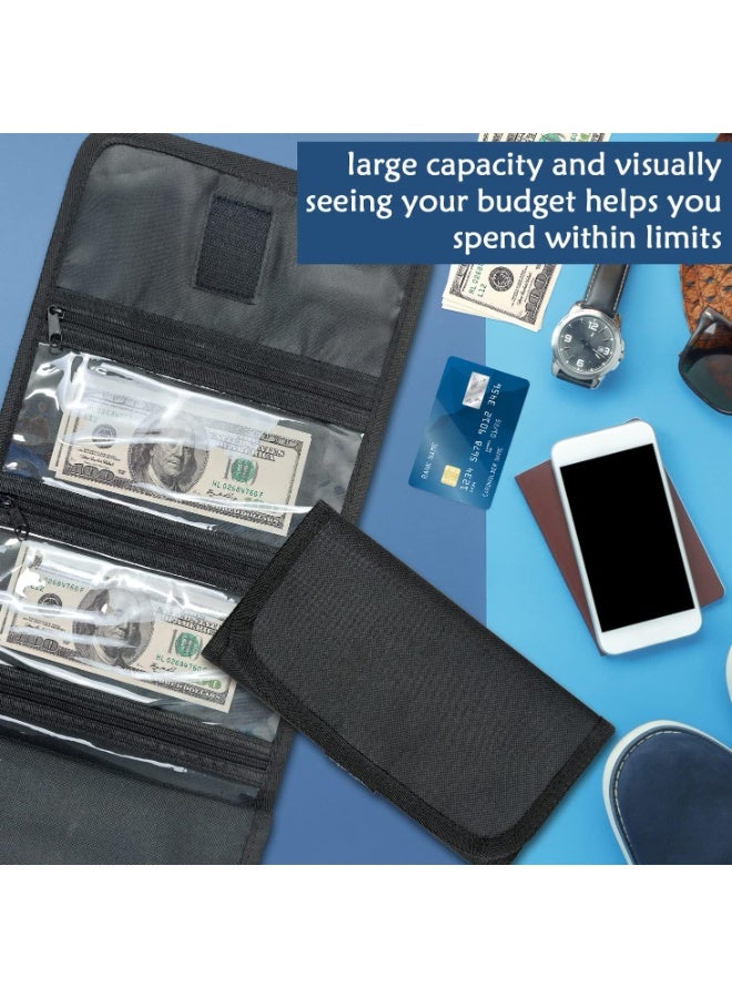 محفظة المال، منظم للنقود مع 6 حقيبة جيب متعددة الحزم، منظم الفاتورة، حقيبة محفظة المظروف حامل السفر الصغير الميزانية، الإيصال، القسائم والنصائح - Image 3